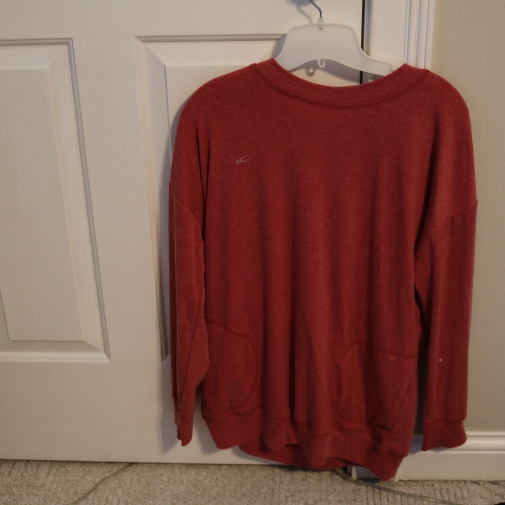 Red sweater with pockets